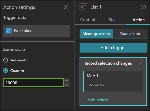 Custom scale set for Message action