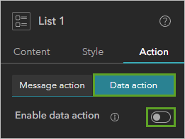 Turn off enable data action