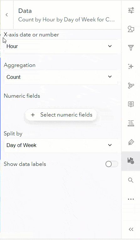 Instantly search variable names while authoring a chart