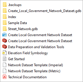Create Local Government Network Dataset folder contents