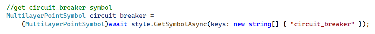 code to fetch circuit breaker symbol