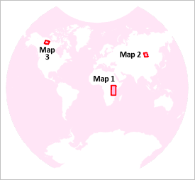 Locator map for three locations