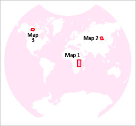 Locator map for three locations Locator map for three locations