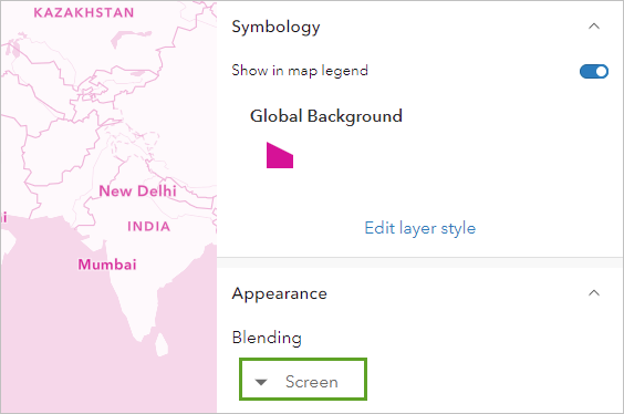 Blend mode set to Screen