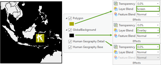 Blend modes and transparency settings Blend modes and transparency settings
