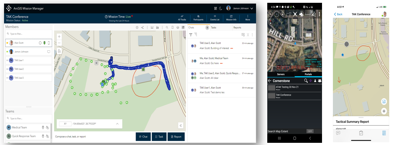 Example of ArcGIS Mission with ArcGIS Mission Responder Mobile App + ATAK w/ArcGIS Plugin