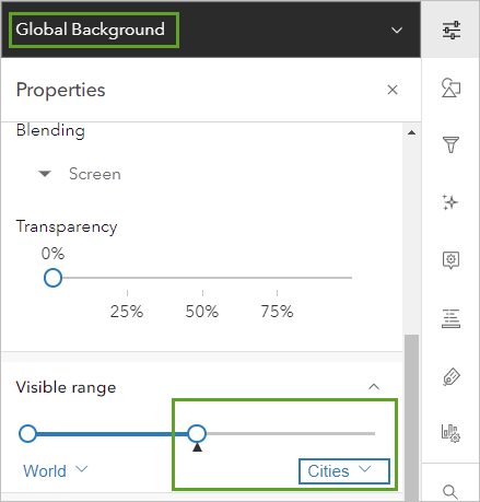 Visible range Visible range