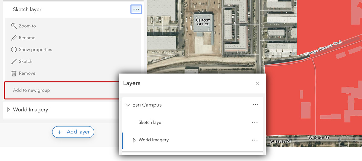 Moving the imagery layer into a group layer Moving the imagery layer into a group layer