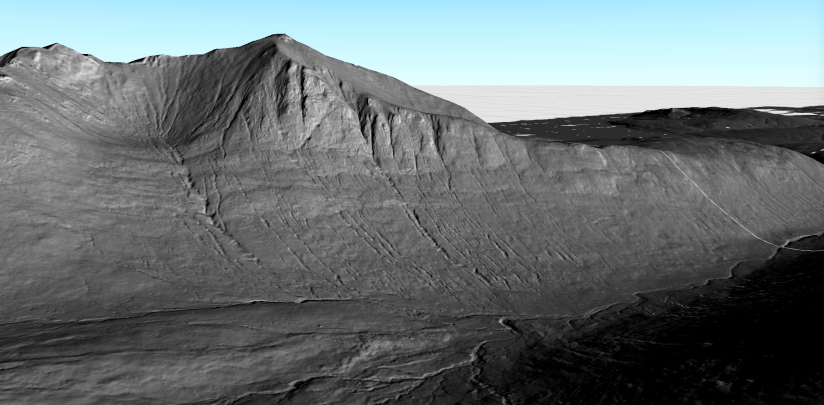 3D surface with hillshade renderer over Goatfell, Arran, created using ArcGIS Runtime API for Java geospatial code