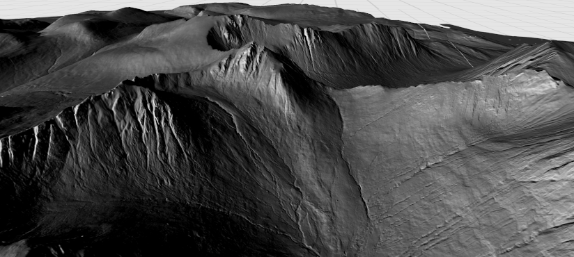 Hillshade renderer applied to raster data of the Isle of Arran, Scotland