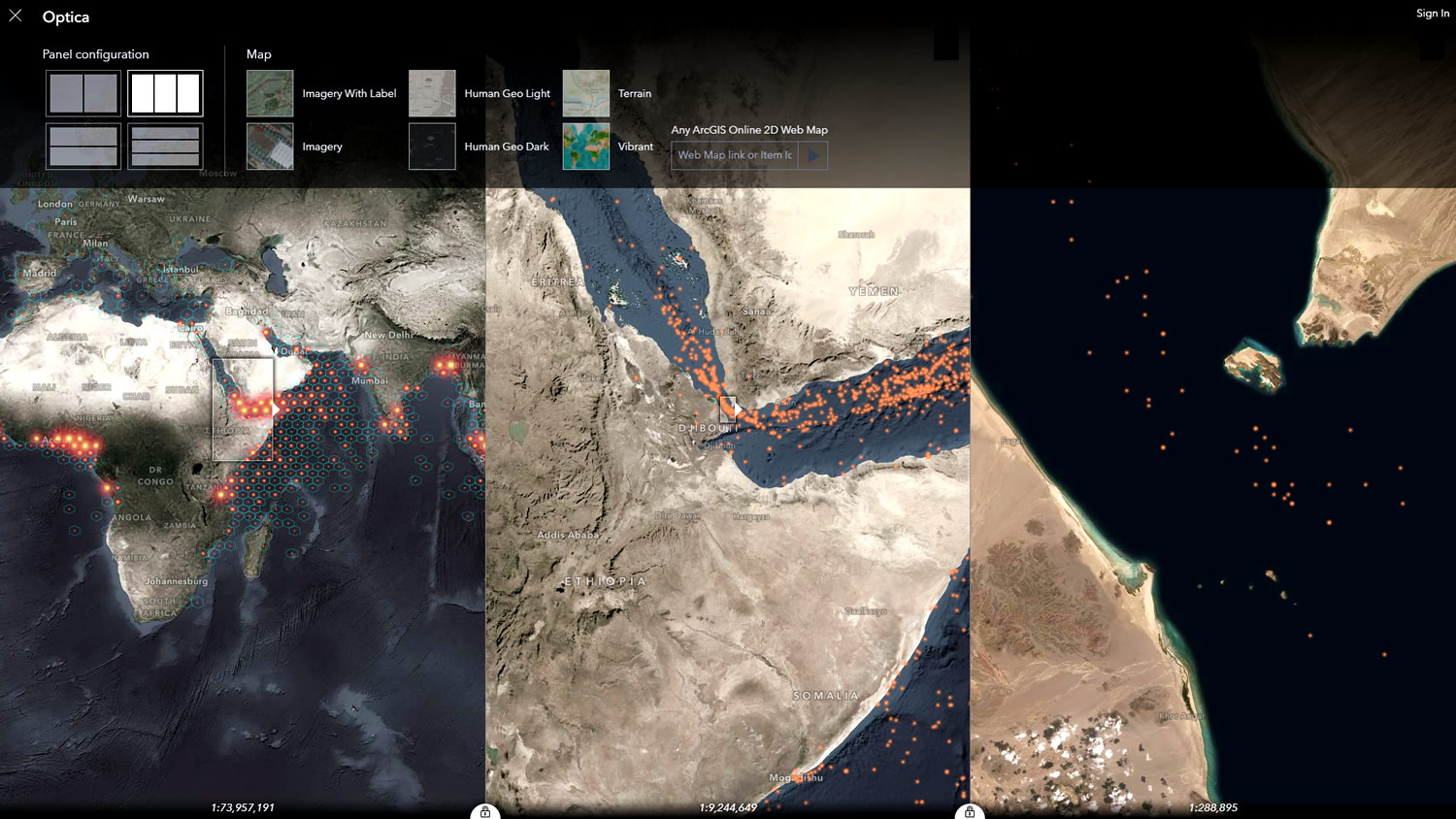 Optica loaded with a global piracy map Optica loaded with a global piracy map