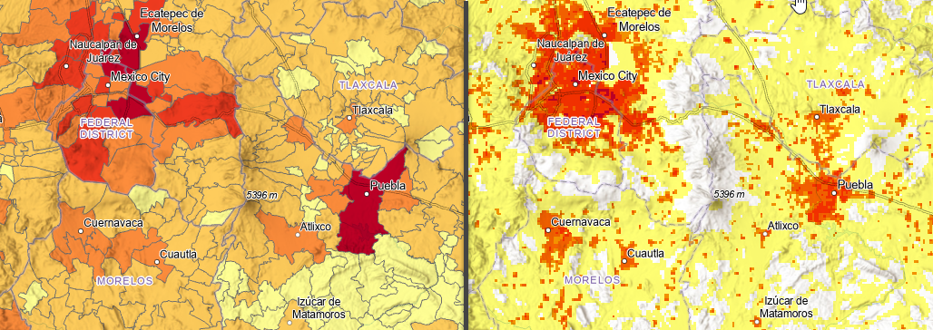 Polygon versus Gridded Population Polygon versus Gridded Population