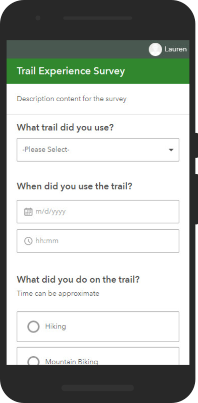 Image of the Trail Experience Survey Image of the Trail Experience Survey