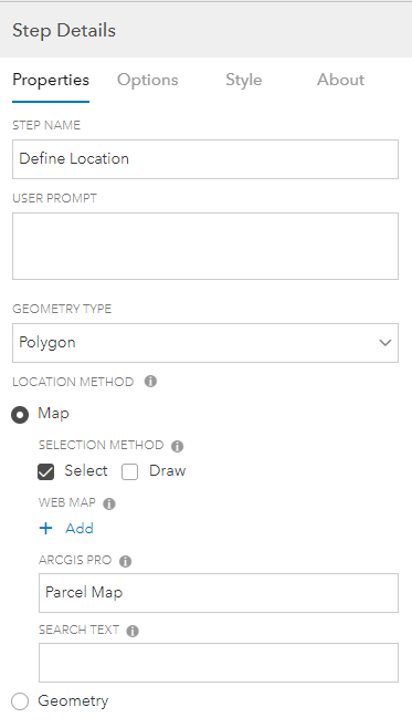 Workflow Manager Route Edits Define Location Step Config