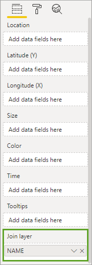 The Join layer field well in ArcGIS for Power BI The Join layer field well in ArcGIS for Power BI
