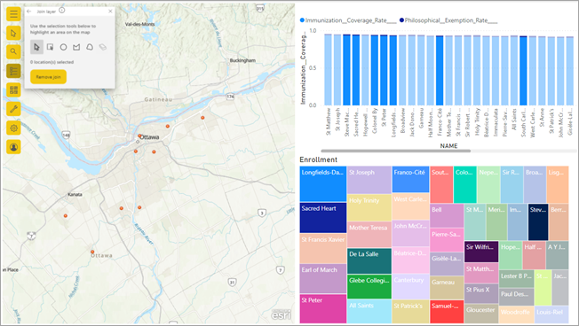 Layer join selection tools in a Power BI report Layer join selection tools in a Power BI report