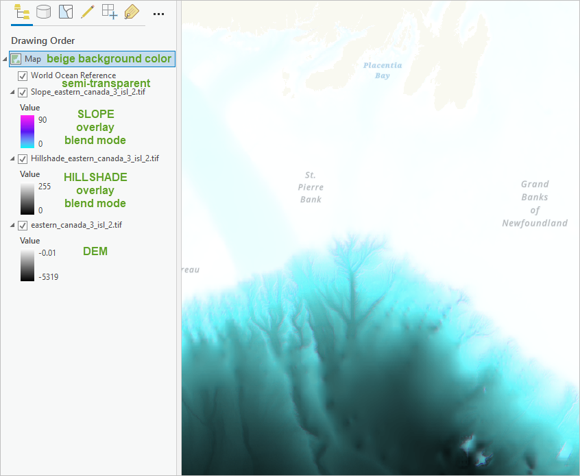 Bathymetry symbology recipe