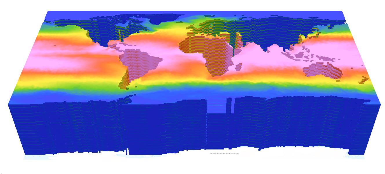 Monthly SST time series consisting of 450 images collected over 39 years from 1981.