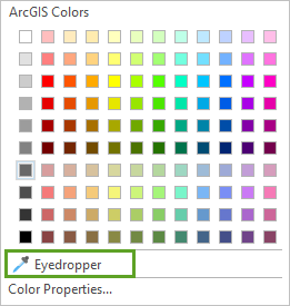 Eyedropper tool in color picker menu