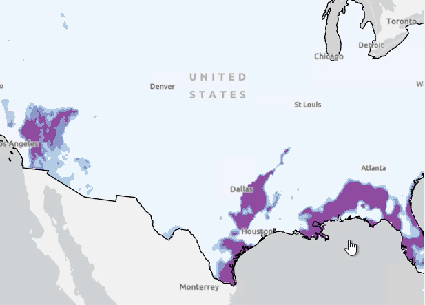 Favorable habitats for gopher tortoises are also probable in regions in Texas, Florida, and other states in the southeast US.