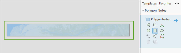 Rectangle tool selected for the Polygon Notes layer in the Create Features pane