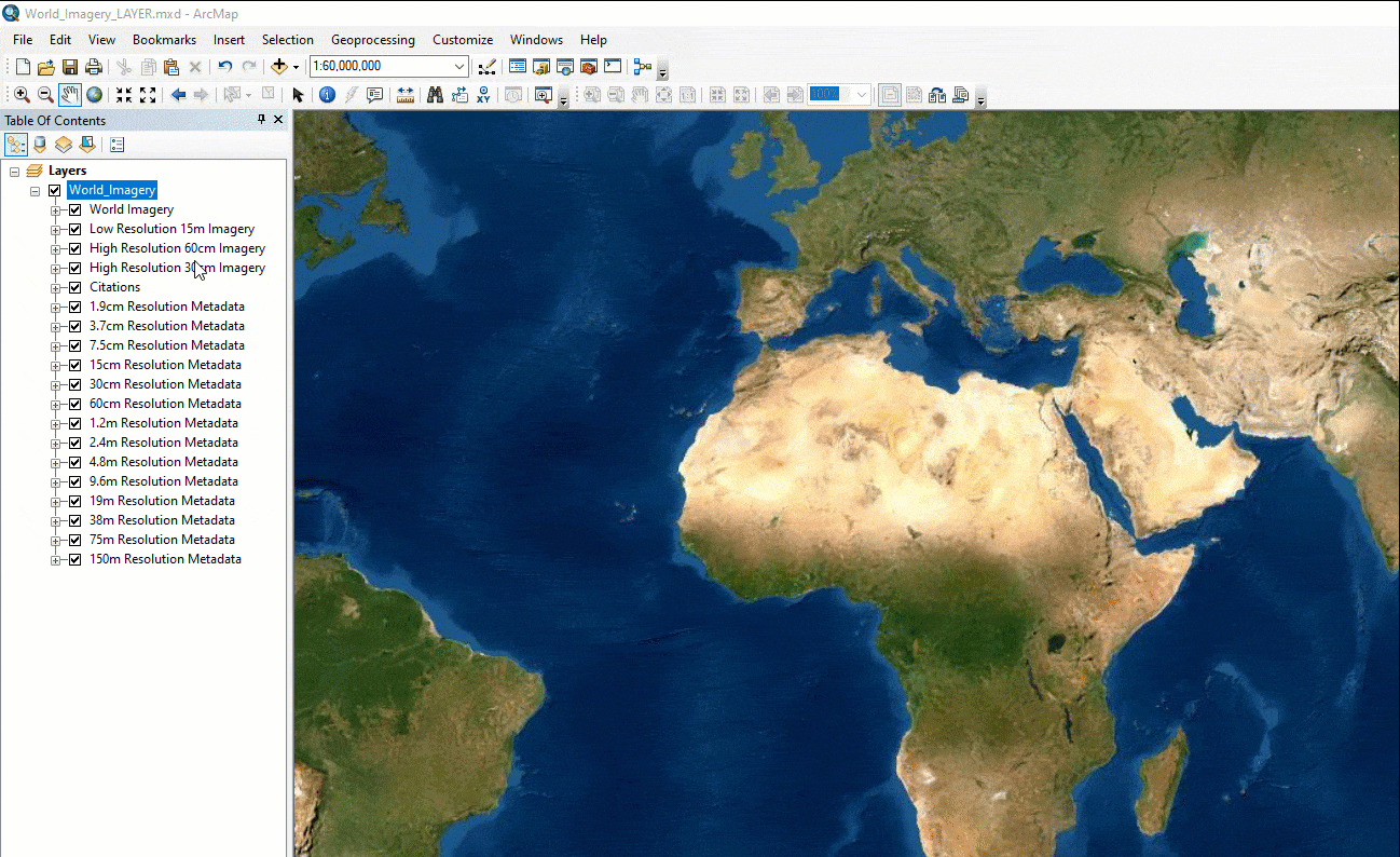 .gif demonstrating how to use the Layer Properties dialog to check if the raster basemap's source is HTTP or HTTPS.
