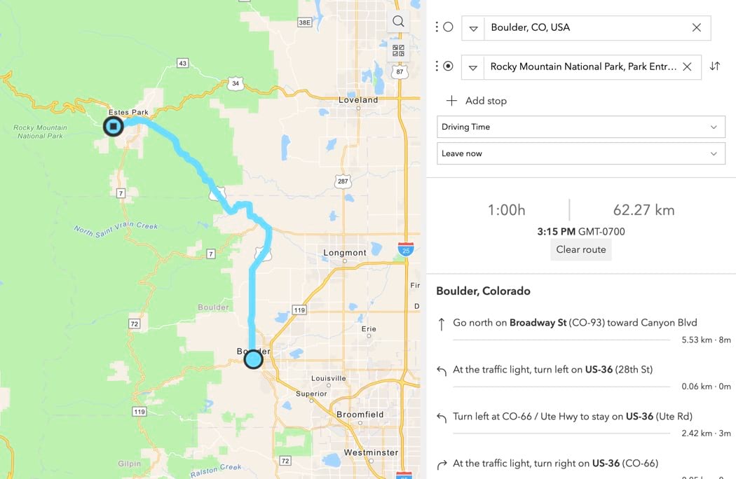 Directions widget