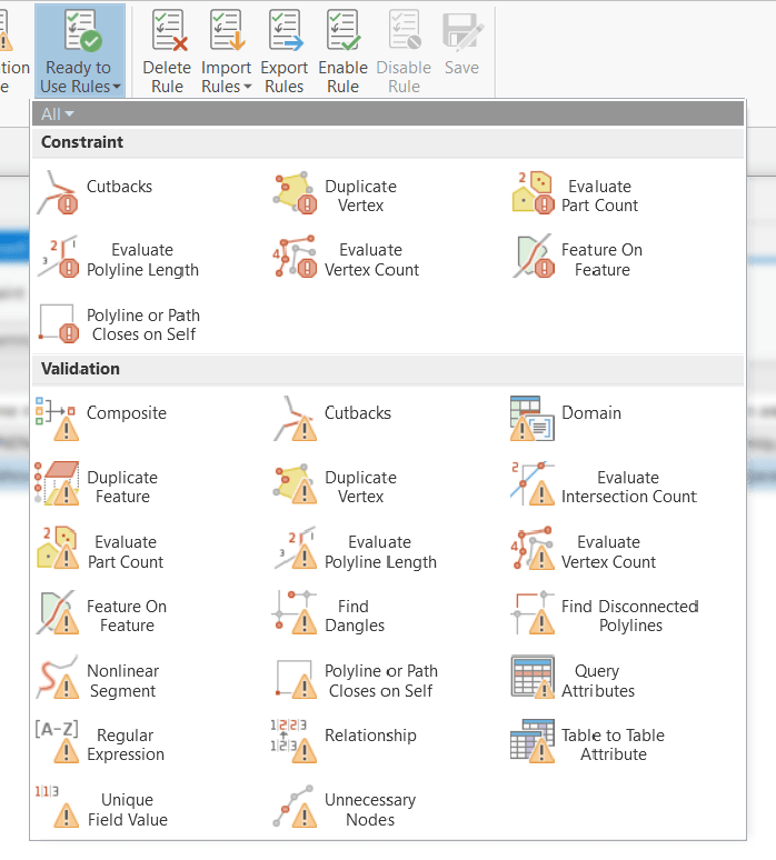 The Ready to Use Rules gallery containing checks that simplify and automate data quality control