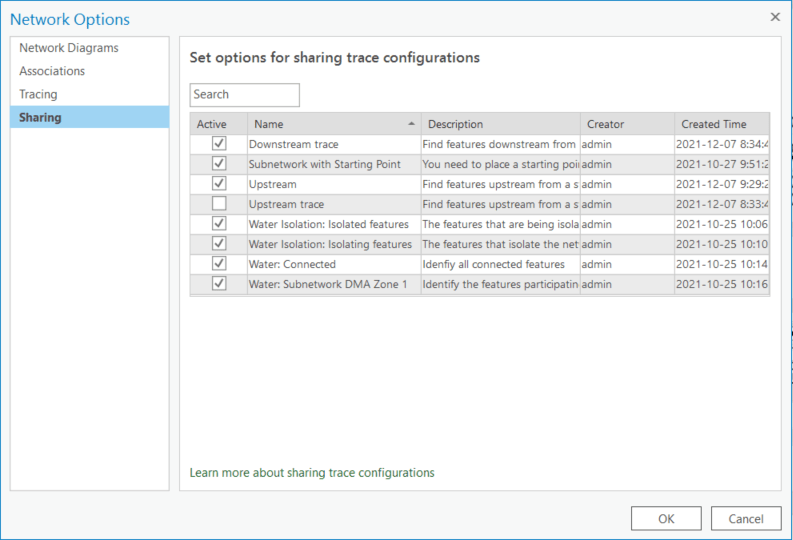 Network Options dialog box