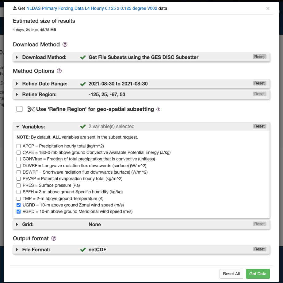 downloading NLDAS data