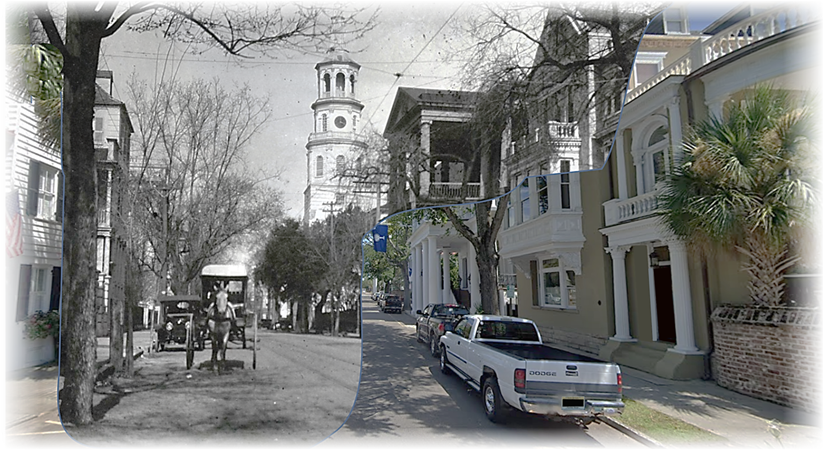 Then and Now blended comparison of Charleston, SC Then and Now blended comparison of Charleston, SC