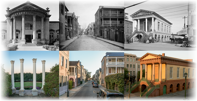 Then and Now comparison of Charleston, SC