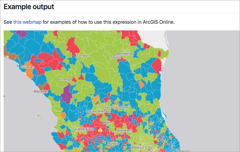 Map example in Arcade GitHub repo