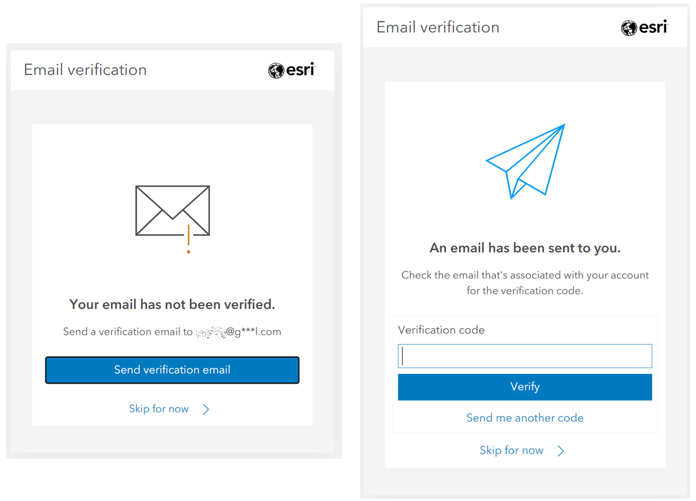 Send verification email > Enter verification code > Verify