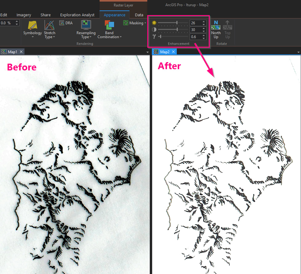 adjusting the drawing in ArcGIS Pro