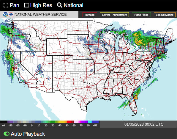 National Weather Service map