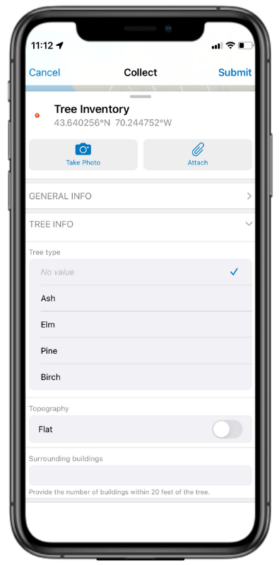 Form in the Field Maps mobile app Form in the Field Maps mobile app