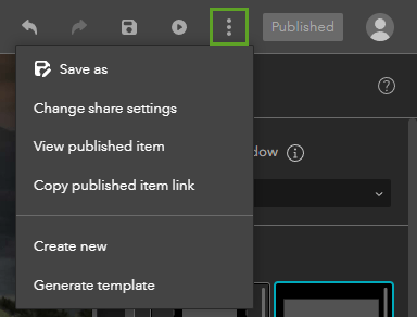 More button identified on the builder toolbar with its menu of options