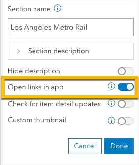 Section description settings