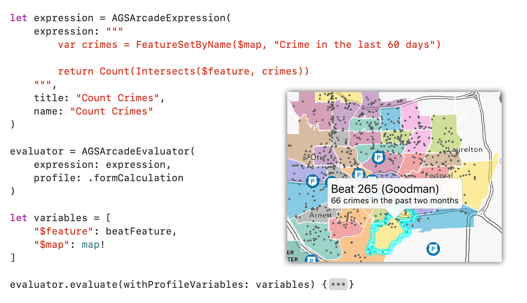 Runtime Arcade Evaluator example (iOS) Runtime Arcade Evaluator example (iOS)