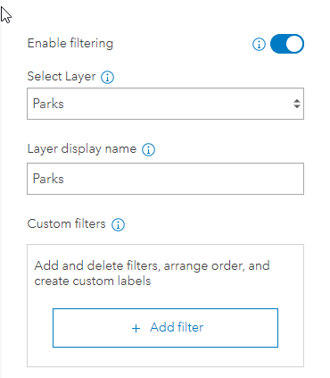 Filtering enabled in the configuration settings.