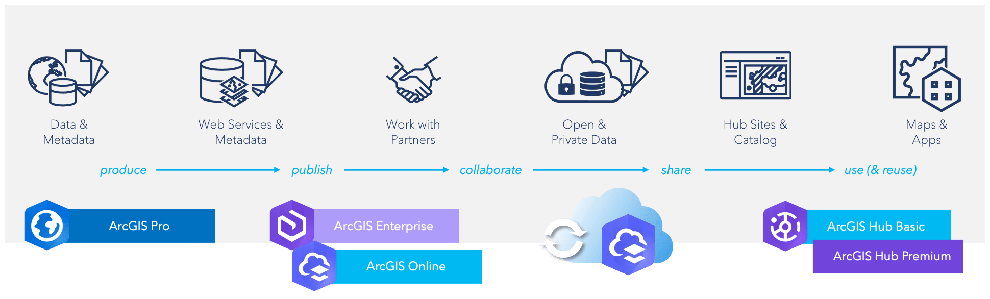 produce, publish, collaborate, share, and (re)use FAIR open data in ArcGIS