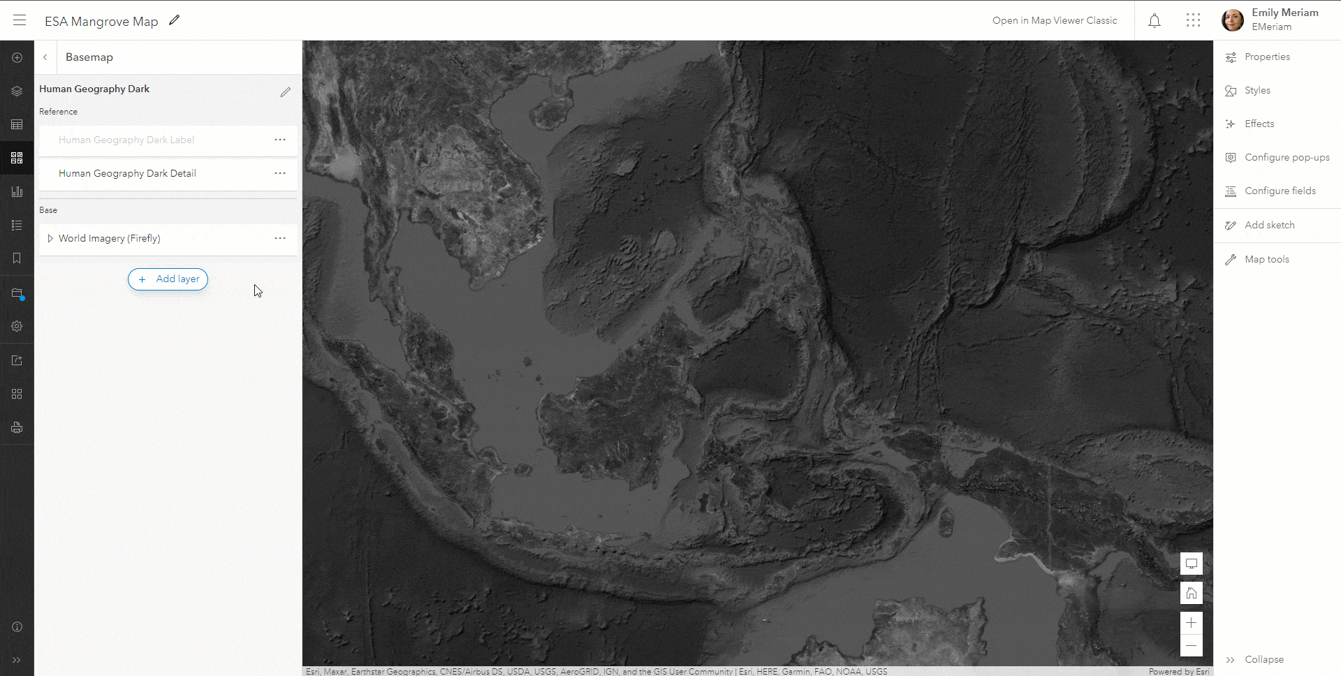 Animated gif showing how the first part of the basemap is set up.