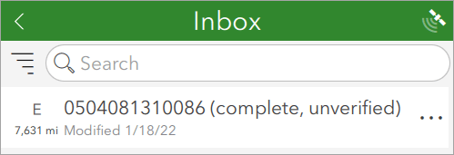 Screenshot of inbox that shows one record Screenshot of inbox that shows one record