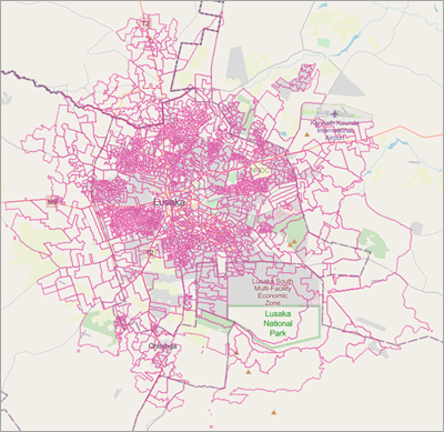 Map of sample EAs in Lusaka Zambia