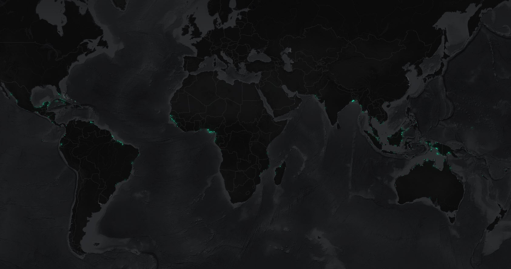 Map showing the extent of mangroves globally. Map showing the extent of mangroves globally.