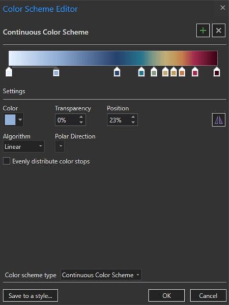ArcGIS Pro continuous color scheme gradient. ArcGIS Pro continuous color scheme gradient.