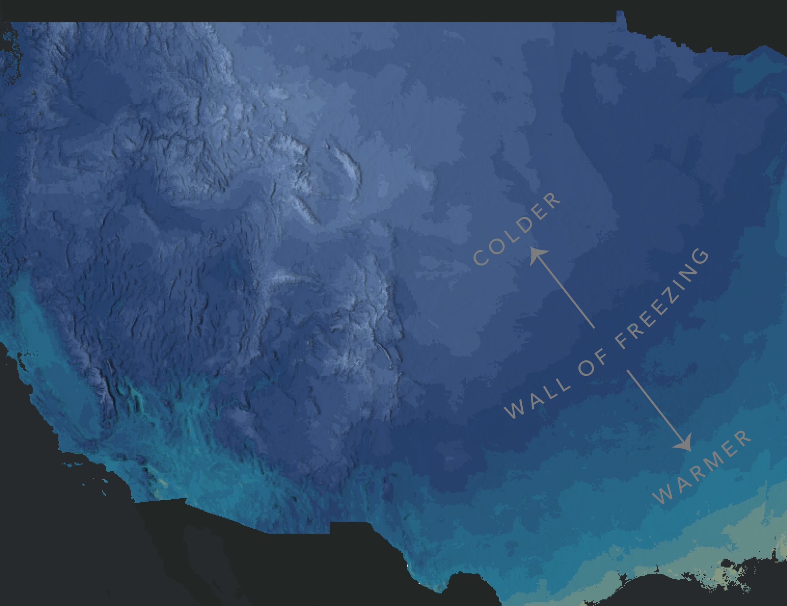Showing the freezing wall of blue color. Showing the freezing wall of blue color.
