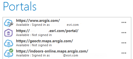 ArcGIS Pro can connect to multiple portals, including ArcGIS Enterprise.