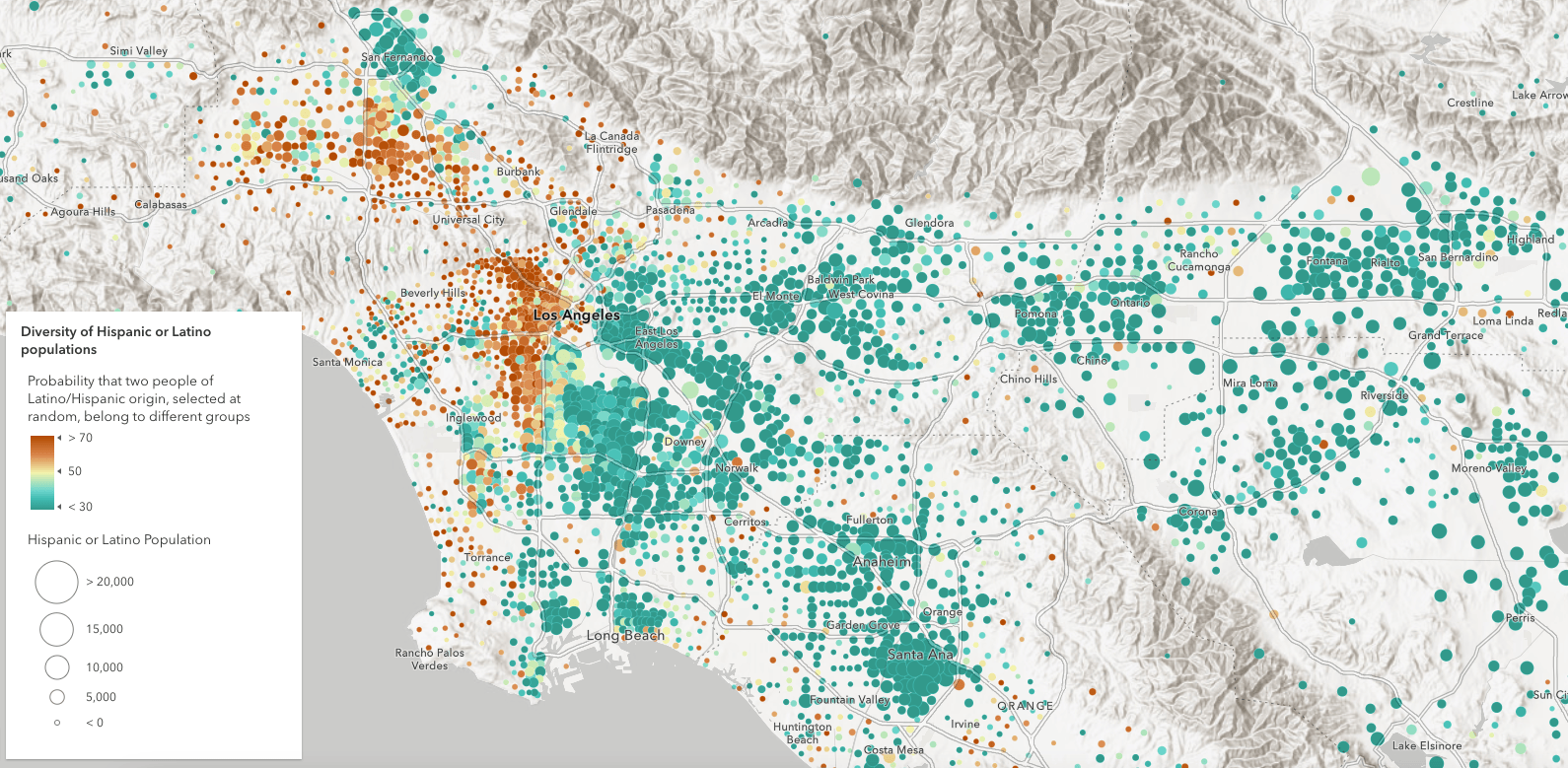 Diversity of specific Hispanic/Latino groups in southern California.